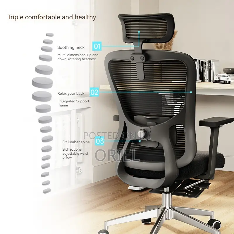 Office Chair : Adjustable, Breathable Mesh Ergonomic Office Chair