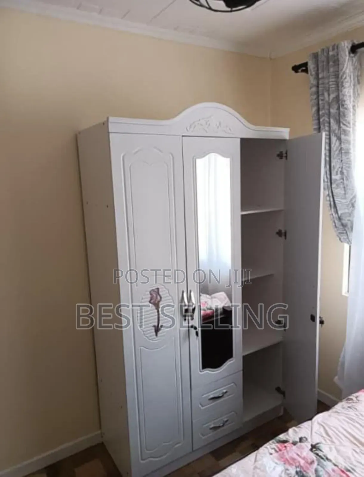 White 3 Door Wooden Wordrobe