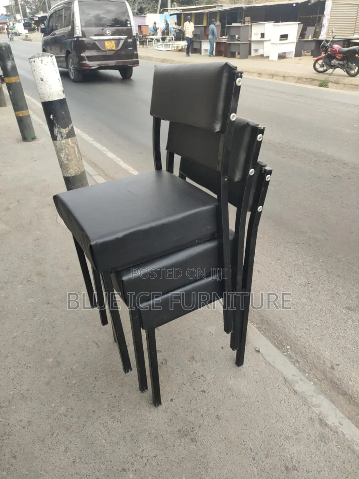 Armless Office Leather Office Chair