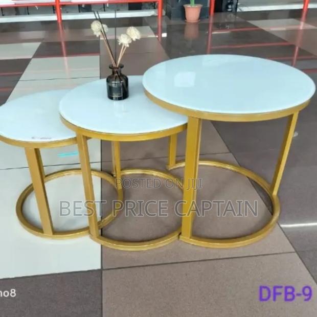 3 in 1 Executive Glass Effect Marble Table - main view