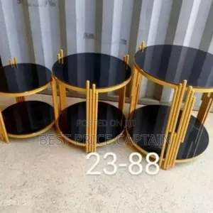 3 in 1 Executive Glass Effect Marble Table