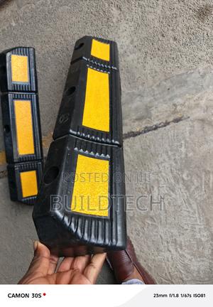 Black Rubber Wheel Stopper For Parking Lots - main view