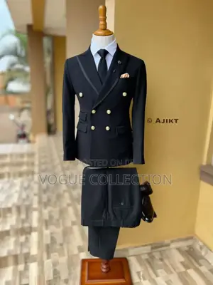 Double Breasted Suit Black