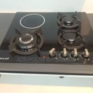 Bolesi Hob 3 Gas Burner +1 Infrared Electric - Gas Sensor, Inbuilt