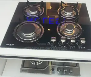 Bolesi Hob 4 Full Gas Burner Inbuilt Glass Tampered Gas Hod