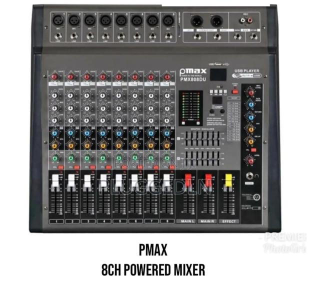 Pmax 808du 8-Channel Powered Audio Mixer