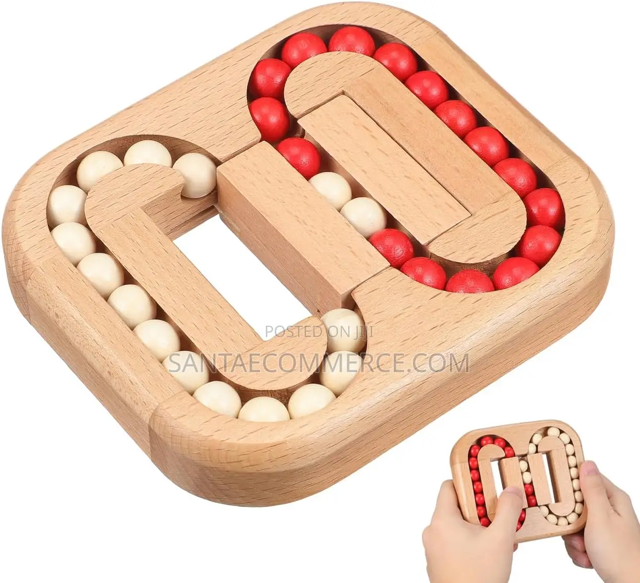 Wooden Sliding Bead Puzzle Toy