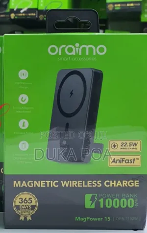 Oraimo Wireless and Wired Powerbank 10000mah Magpower 15