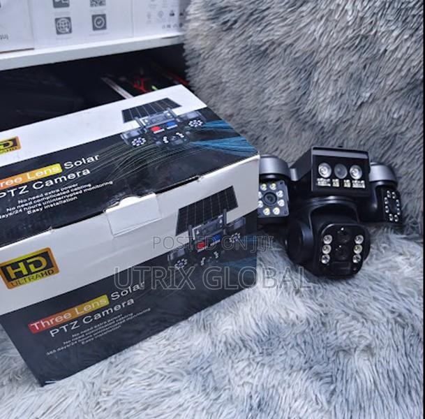 V380 4g Triple Lens Full View Solar Security Cam