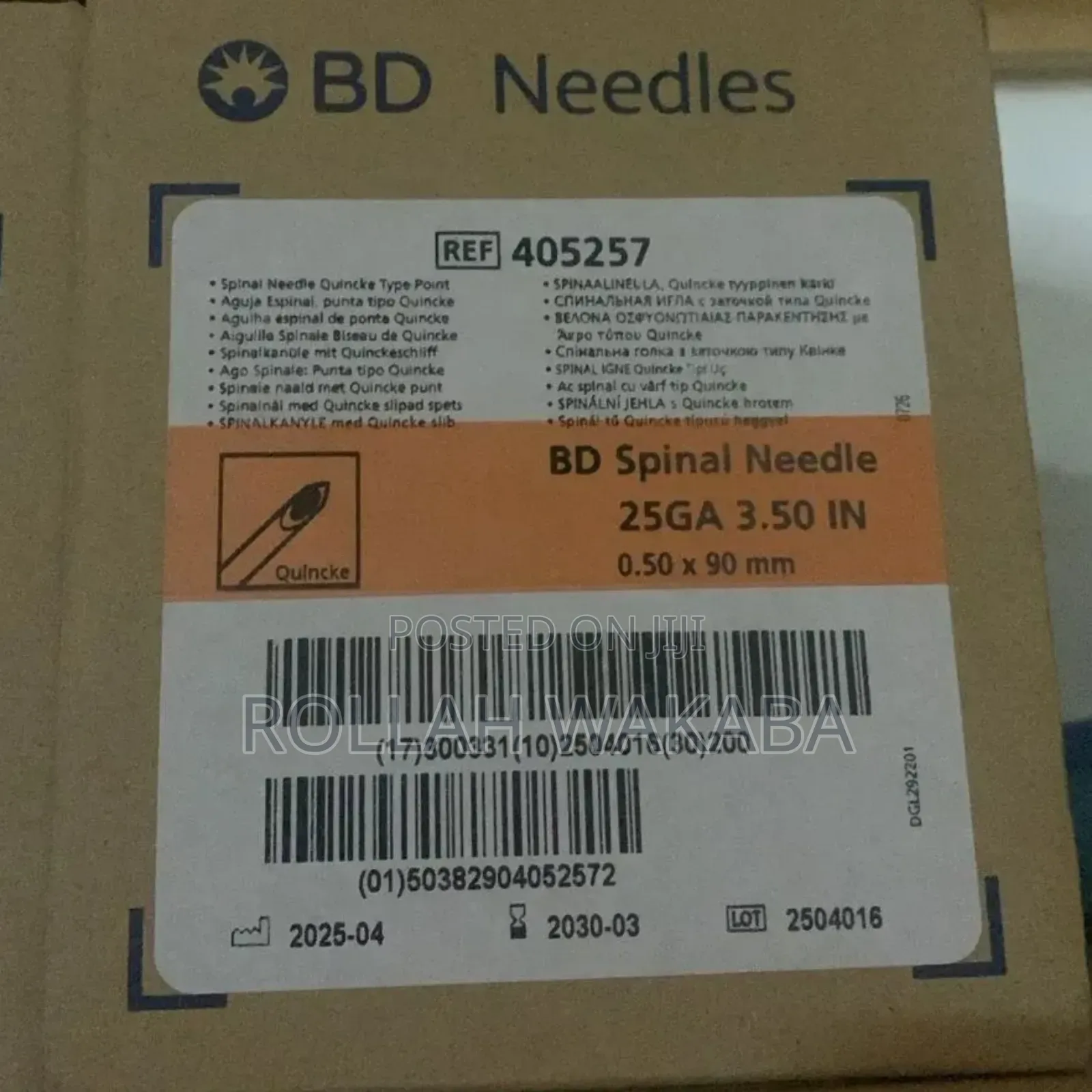 Bd Spinal Needles 25g (0.5*90mm)