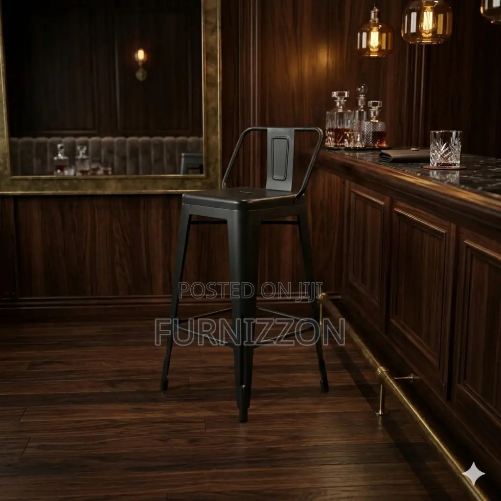 Tolix Style Low Back Counter Stool