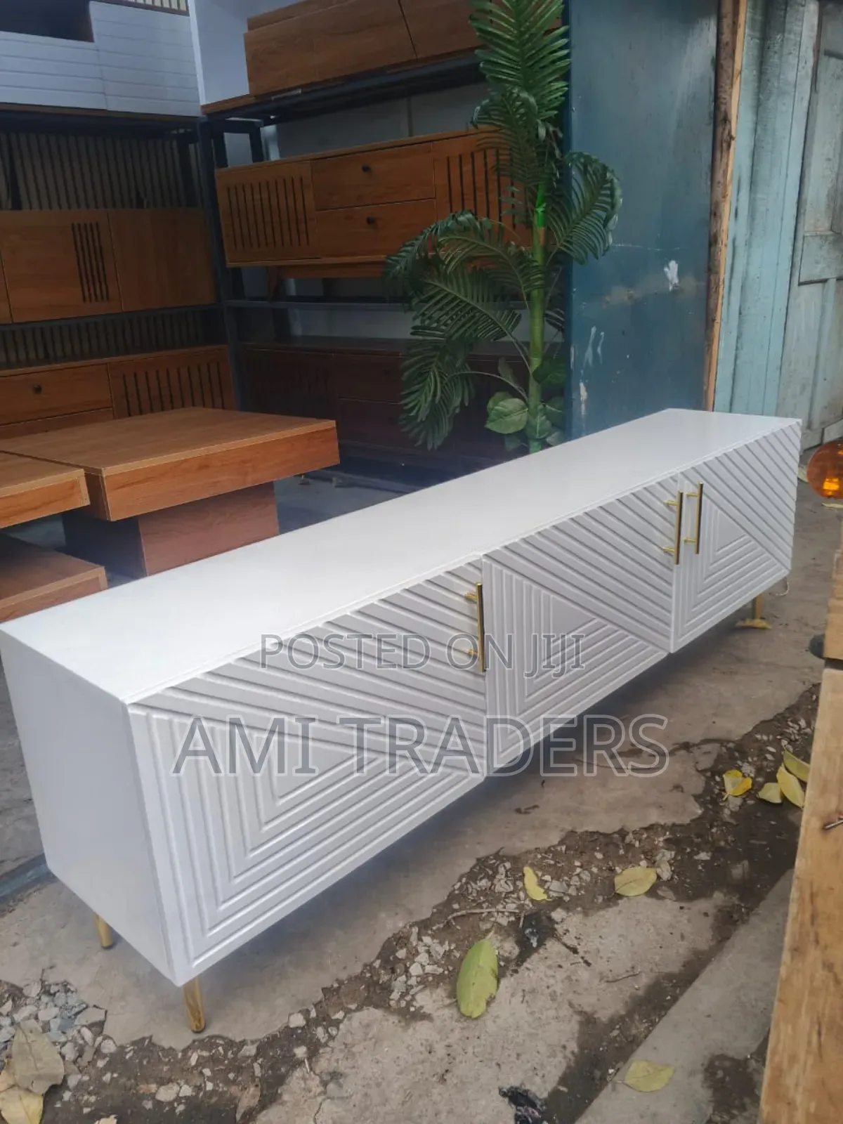 Golden White Tv Stand