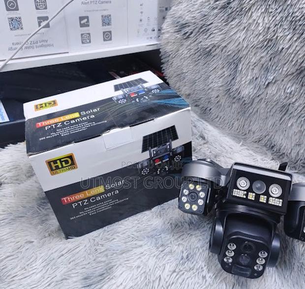 V380 4g Triple Lens Dual Solar Powered CCTV Camera