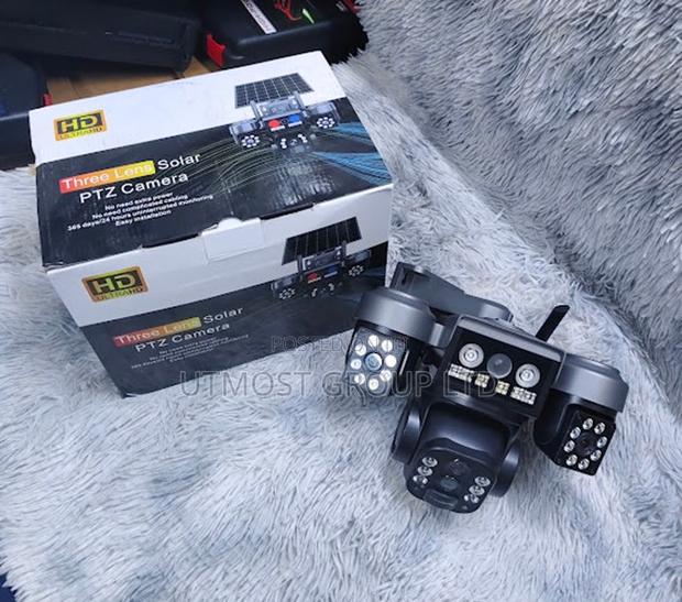 V380 4g Triple Lens Solar CCTV With Remote Access - main view