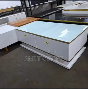 Top Glass White Coffee Table