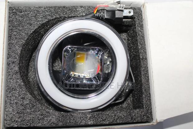 Motorbike Angel Eye Headlight With White Halo Ring Square High-Beam