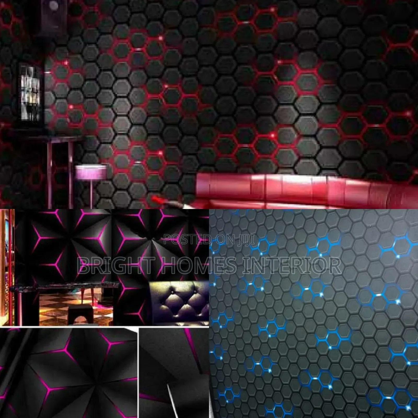 Red 3d Honeycomb Pattern Wallpaper