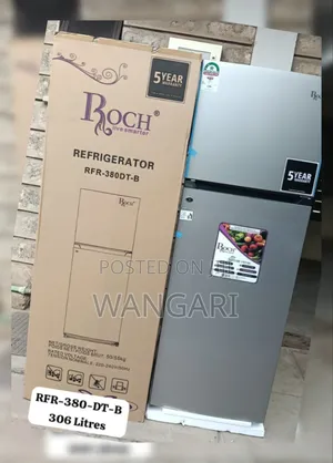 Roch Double Door Fridge RFR-380-DTB