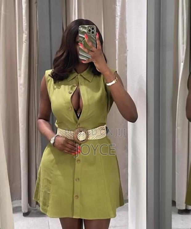 Zara Belt Linen Dress - main view