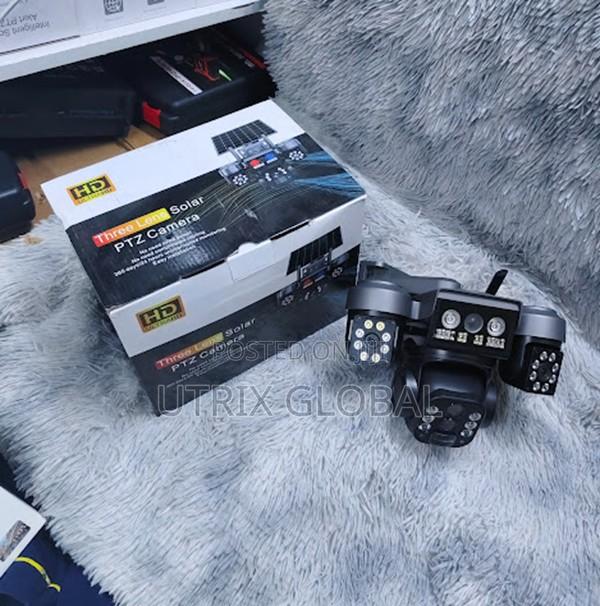 V380 4g Triple Lens Dual Solar Powered Cctv Camera - main view