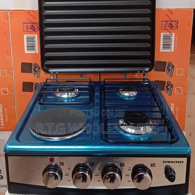 Eurochef 3 Gas Burners 1 Electric Hot Plate Cooker