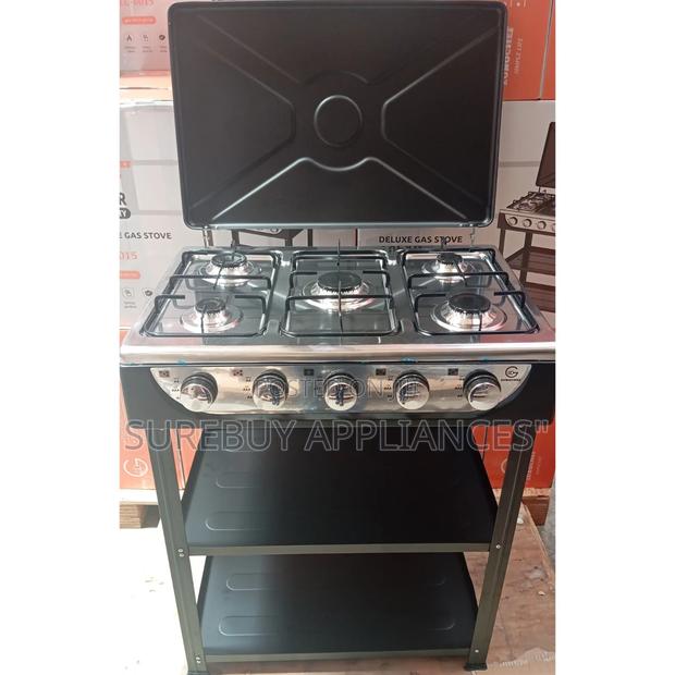 Eurochef 5 Burner Standing Cooker With Storage Shelves