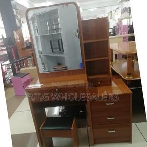 Executive Brown Vanity Table With Storage Drawers - main view