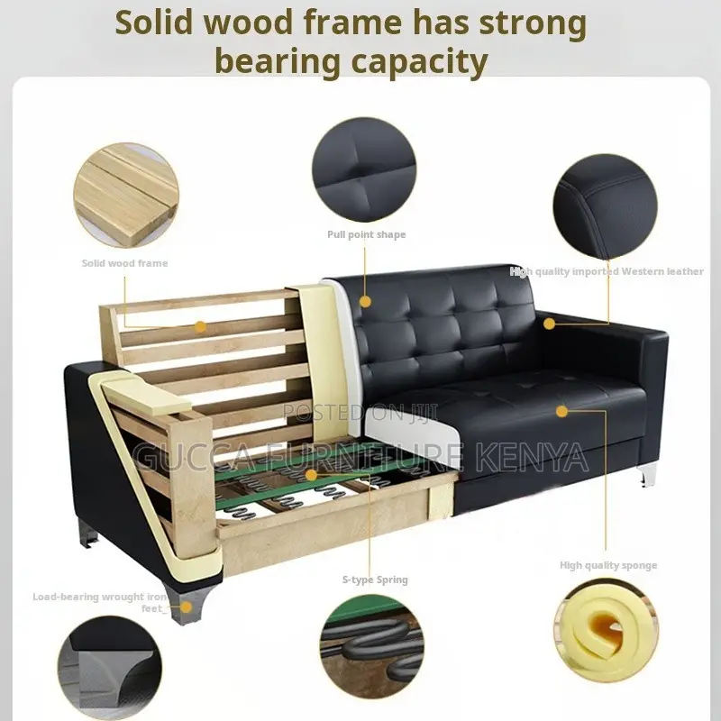 5-seater Leather Executive Office Sofa Set