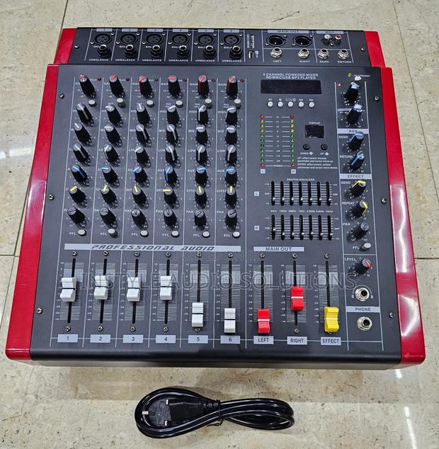 6 Channels Max Professional Powered Mixer 1000w Watts Usb/ Bluetooth - thumbnail 4