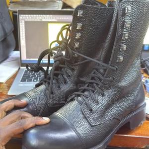Black Industrial Hooked Ace Boot Lace Up - thumbnail 2