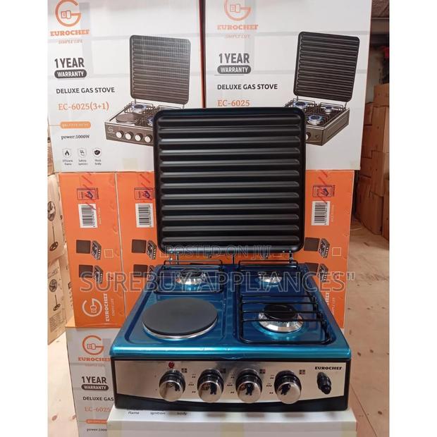 Eurochef 4 Burner Table Top Cooker – 3 Gas 1 Electric