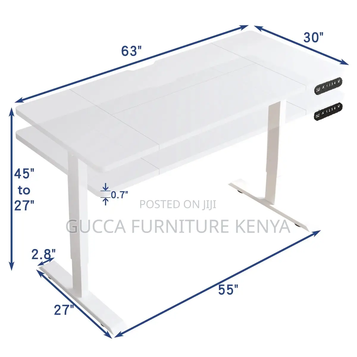 Black Electric Height Adjustable Standing Desk