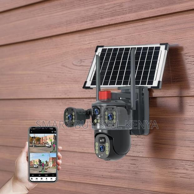 V380 Pro App 20mp Ultra Hd 4g PTZ Triple Lens Solar Camera