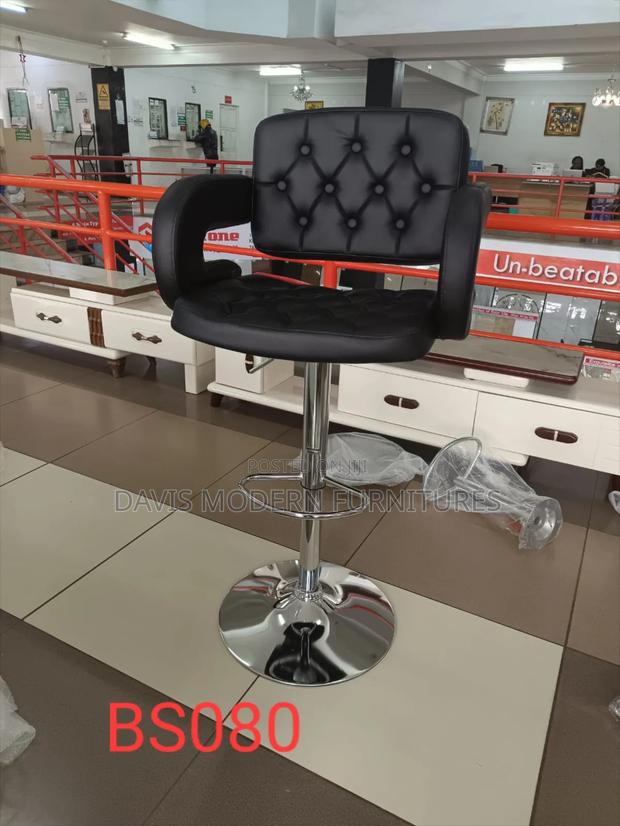 Black Leather Bar Stools - main view