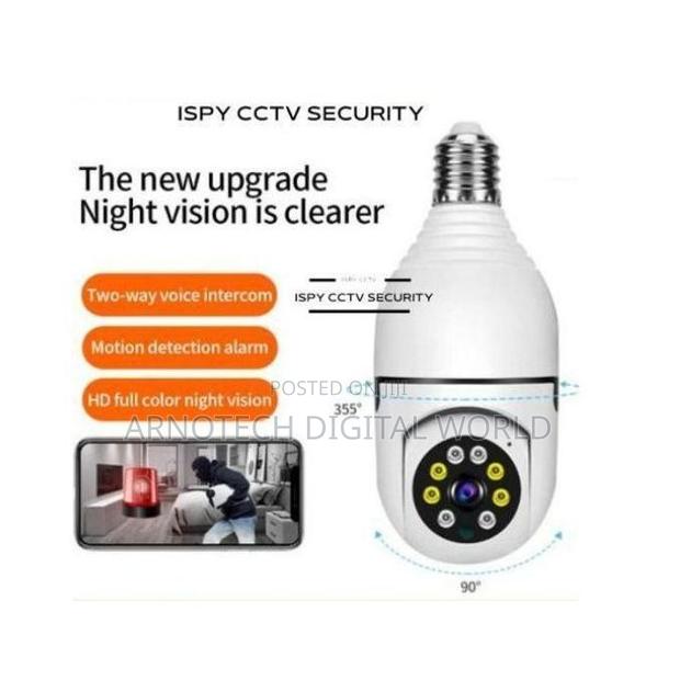 Panoramic 1080p 360 Degree Night Vision Wifi Light Bulb Camera - thumbnail 5