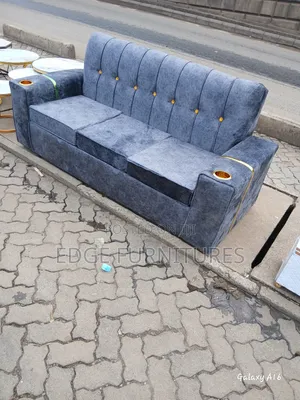 Dark Velvet Grey Three Seater for Sale