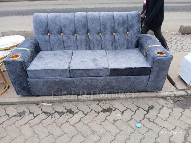 Cupped Velvet Three Seater Sofa for Sale - thumbnail 2