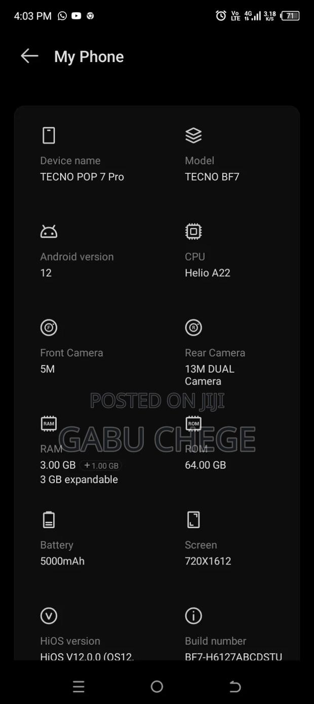 Tecno Pop 7 64 GB Blue - thumbnail 5