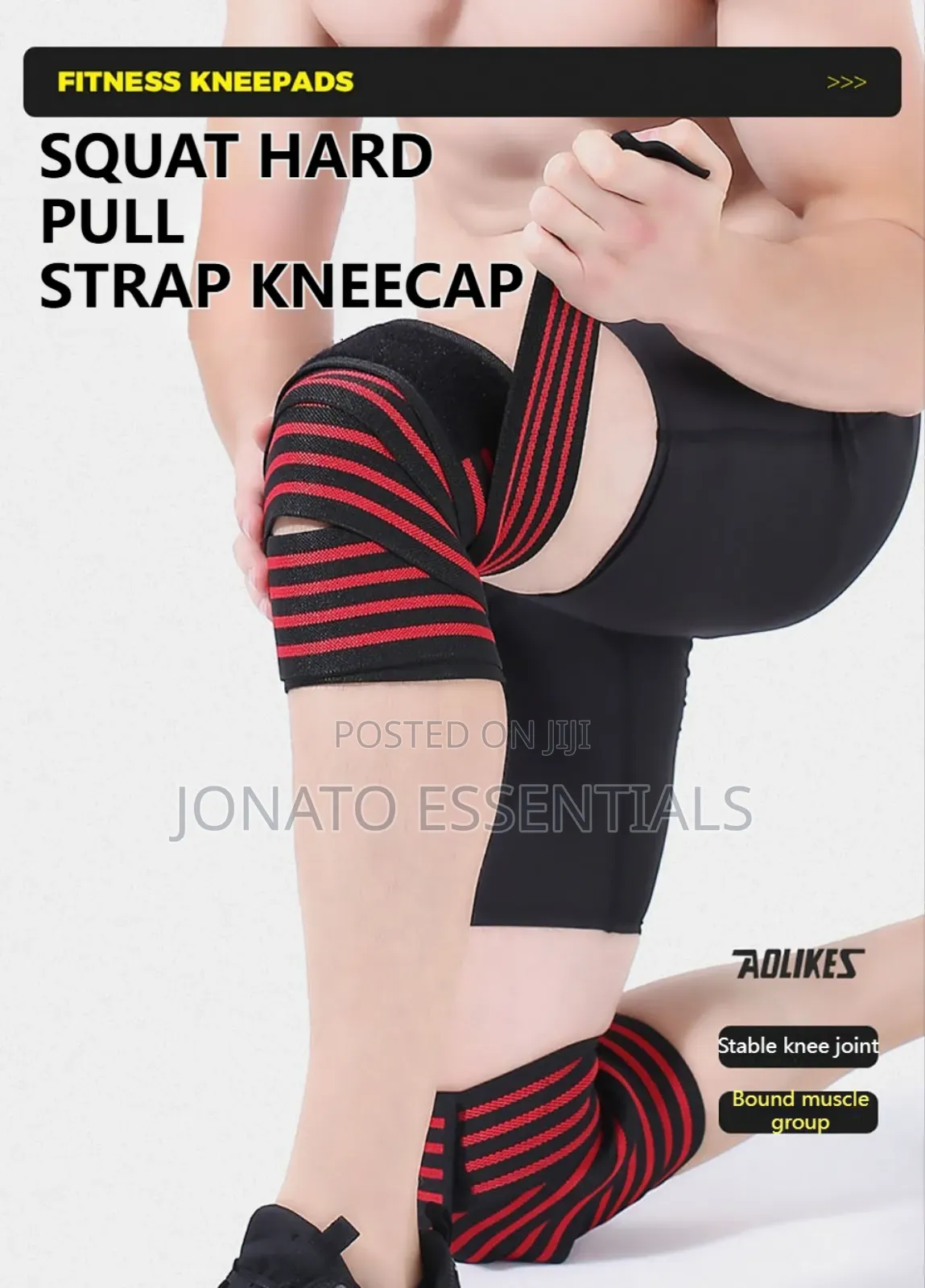 Heavy Duty Elastic Knee Support Wraps for Squats Gym Training