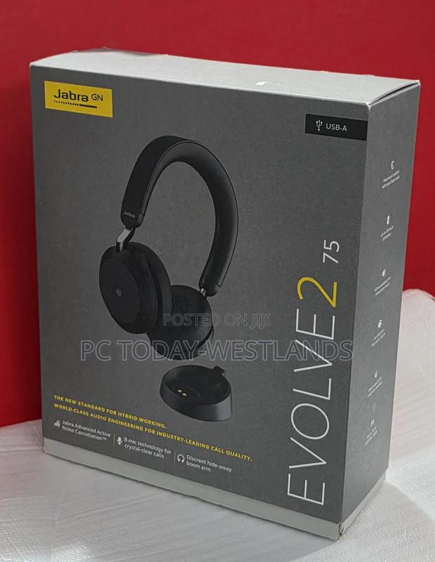 Jabra Evolve2 75 Stereo Wireless Headset Ms Teams Noise-Canceling - main view