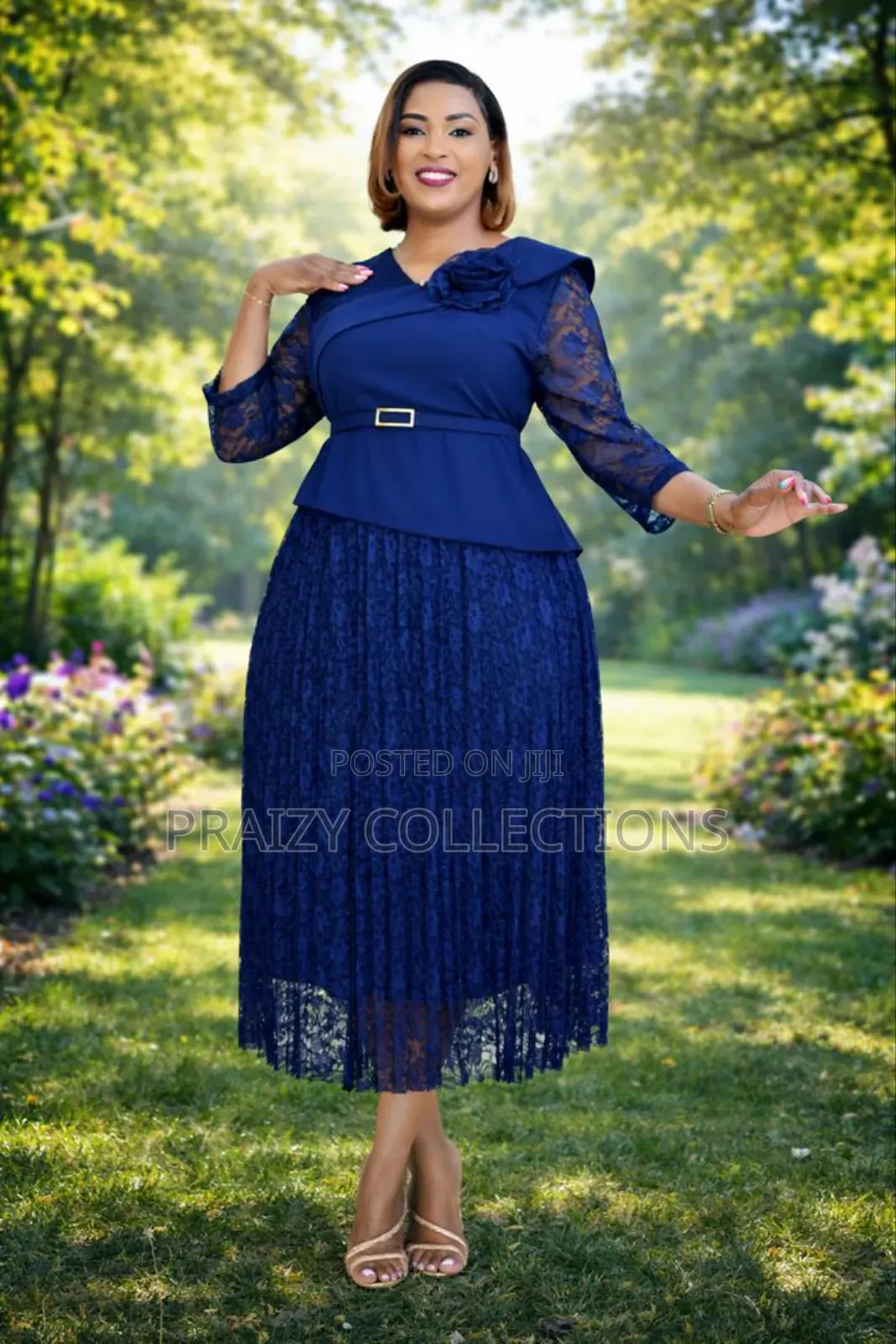 Beautiful Layered Lace Midi Dress