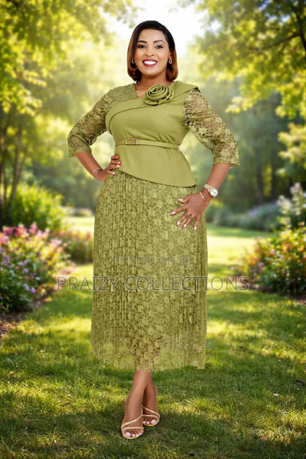 Beautiful Layered Lace Midi Dress