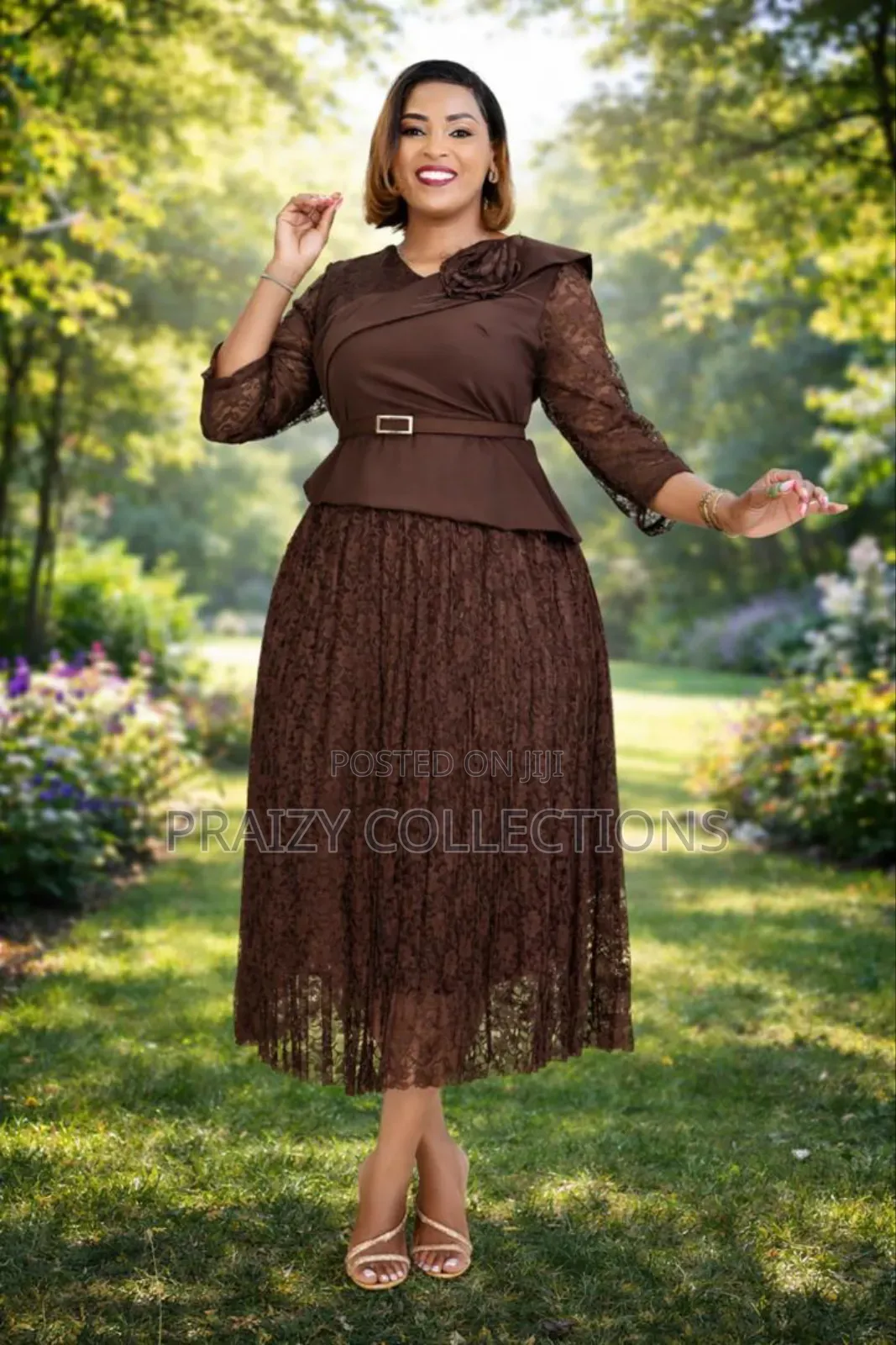 Beautiful Layered Lace Midi Dress