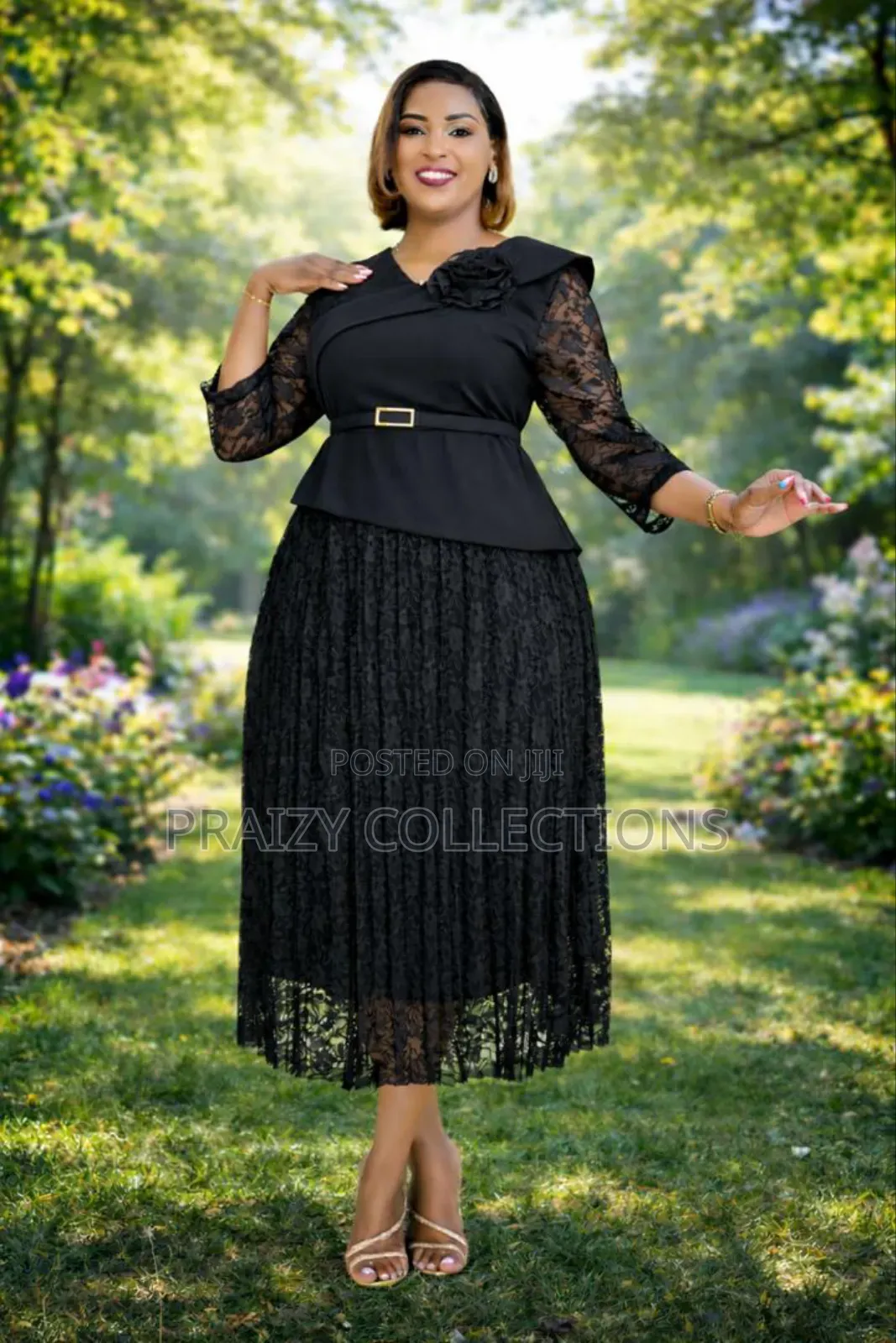 Beautiful Layered Lace Midi Dress