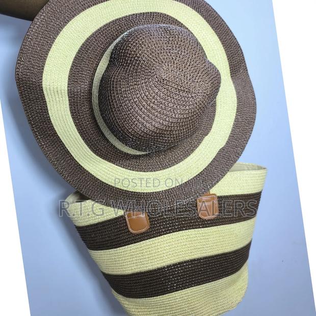 Stylish Summer Straw Bag Hat Set – 28×20 Cm - thumbnail 3