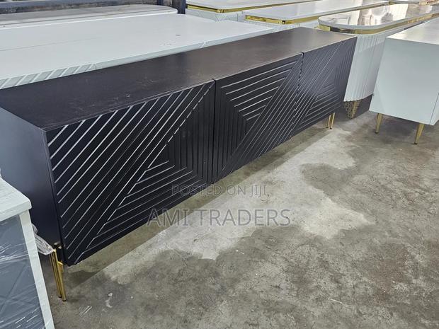 6ft Luxurious Black Tv Stand - main view