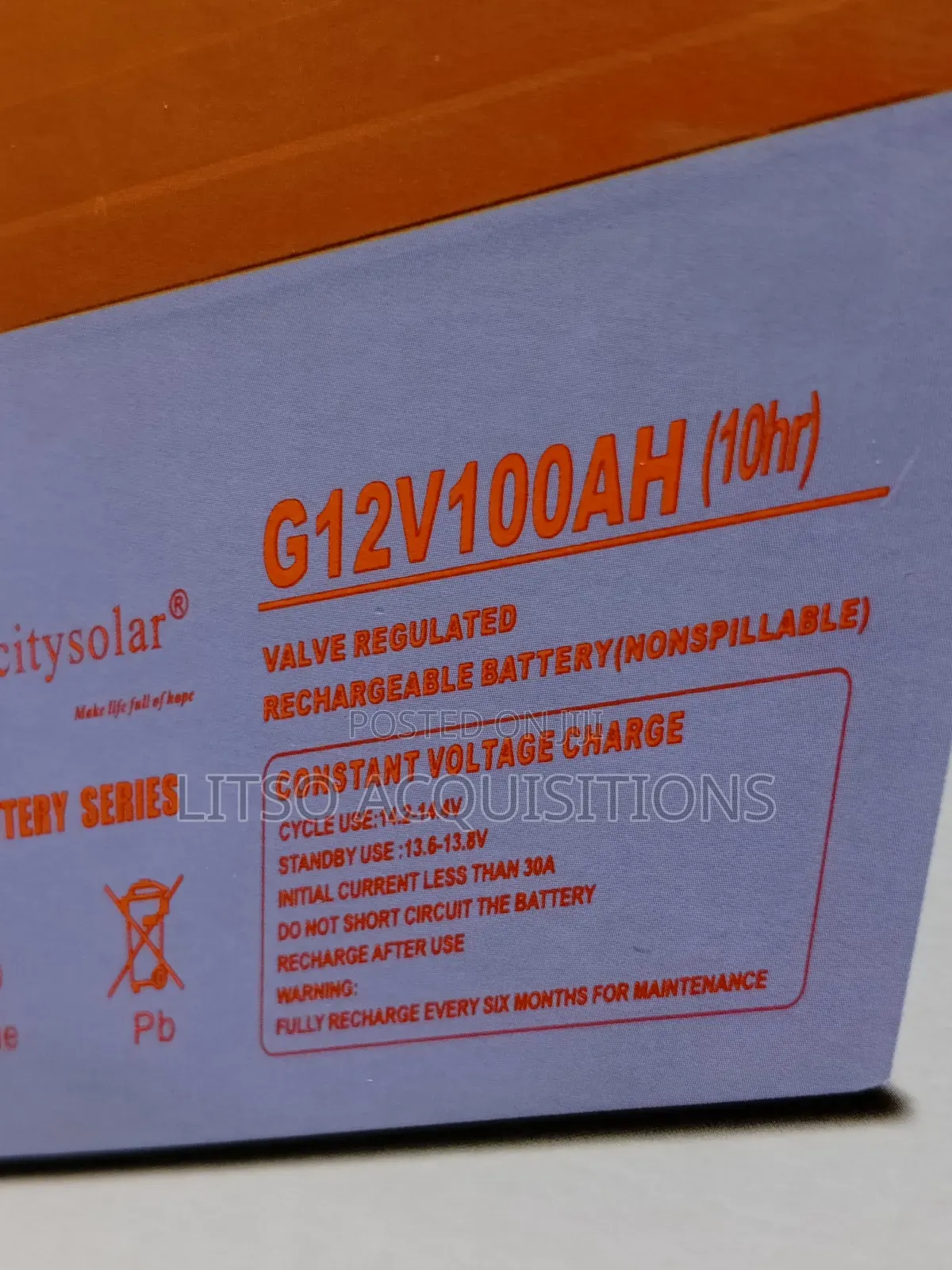 100ah Felicity Gel Battery