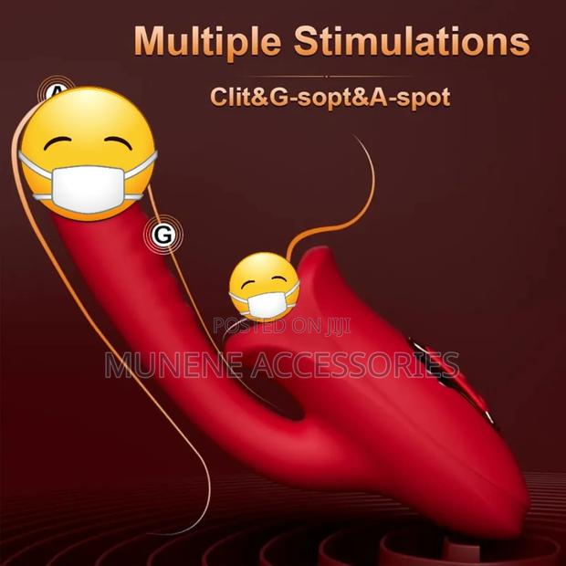 2 in 1 G-Spot Vibrator With Tongue Licking Sex Toy Clit Sucking Dildo - thumbnail 2
