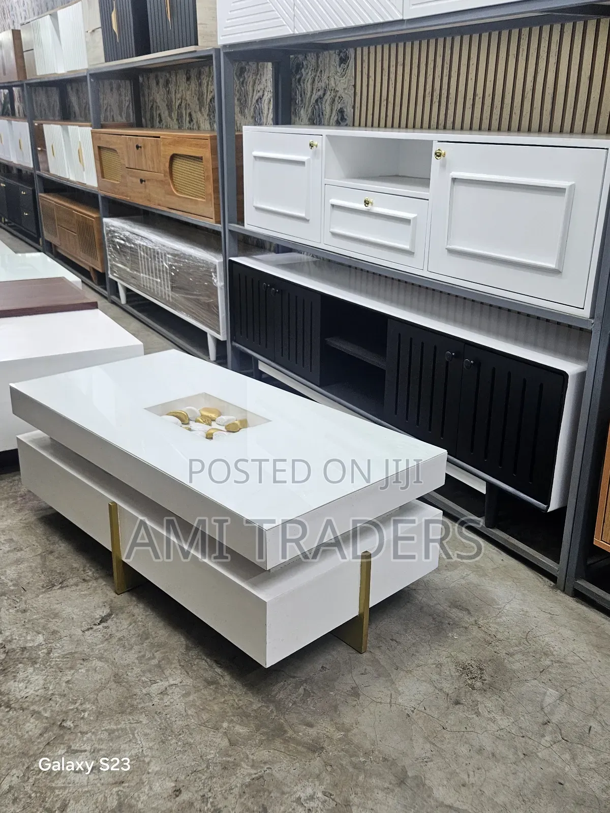 White Golden Coffee Table