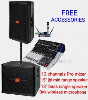 12 Channels Pro Powered Sound System Complete 18" JBL Bass Speaker Kit
